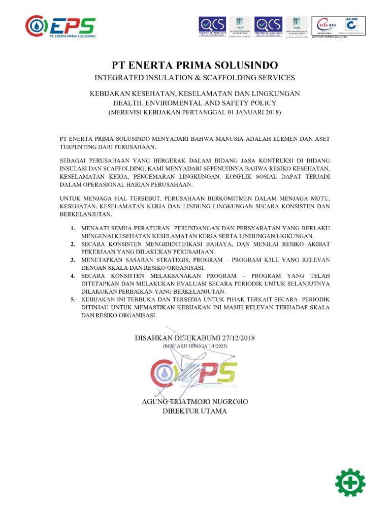 Safety Policy PT EPS