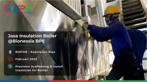 Pemasangan scaffolding dan insulasi boiler