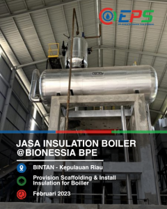 Pemasangan scaffolding dan insulasi boiler
