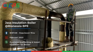 Pemasangan scaffolding dan insulasi boiler