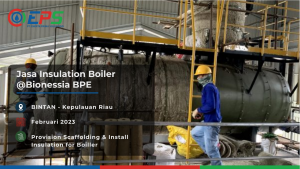 Pemasangan scaffolding dan insulasi boiler