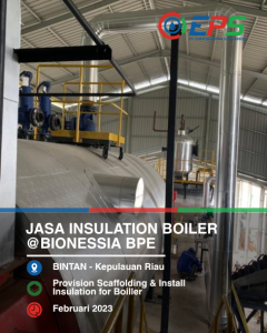 Pemasangan scaffolding dan insulasi boiler