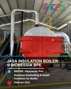 Pemasangan scaffolding dan insulasi boiler